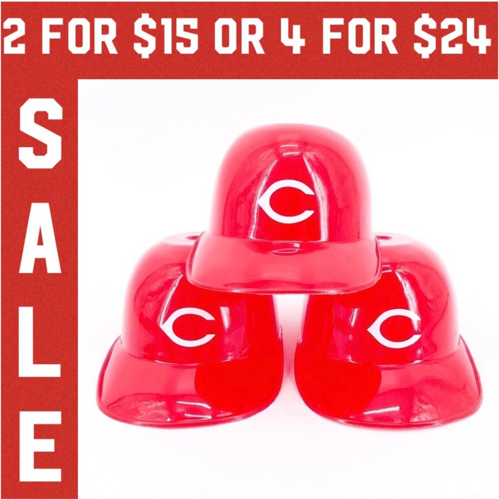 🔴 Cincinnati Reds MLB Baseball 90s vintage Laich ice cream helmets set of 3